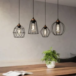 Pendellamper|Pendellamper ^ TK Lighting Hængelampe Galaxy med fire bur-skærme
