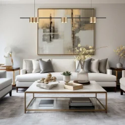 Eko-Light Arbejdsrum/Kontor|Pendellamper > Hængelampe Genesis, aluminium sort/guld, 7 x GU10, længde 150 cm
