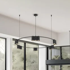 Eko-Light Arbejdsrum/Kontor > Hængelampe Genesis, aluminium, sort, 15 x GU10, Ø 100 cm