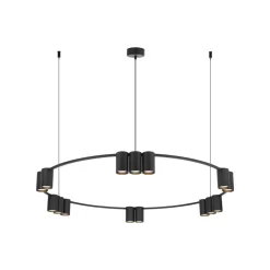 Eko-Light Arbejdsrum/Kontor > Hængelampe Genesis, aluminium, sort, 15 x GU10, Ø 100 cm
