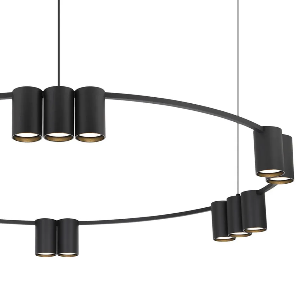 Eko-Light Arbejdsrum/Kontor > Hængelampe Genesis, aluminium, sort, 15 x GU10, Ø 100 cm