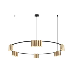 Eko-Light Arbejdsrum/Kontor|Pendellamper > Hængelampe Genesis, aluminium, sort/guld, 15 x GU10, Ø 100 cm