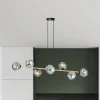 Euluna Pendellamper > Hængelampe Glassy, 8 lyskilder, sort/guld/grafit