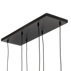 EMIBIG LIGHTING Pendellamper > Hængelampe Glassy, 6 lyskilder, sort, grafit, glas, 75 cm