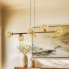EMIBIG LIGHTING Pendellamper|Pendellamper > Hængelampe Glassy, 6 lyskilder, sort, ravfarvet, glas, 110 cm