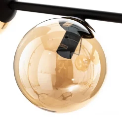 EMIBIG LIGHTING Pendellamper|Pendellamper > Hængelampe Glassy, 6 lyskilder, sort, ravfarvet, glas, 110 cm
