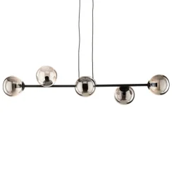 Pendellamper|Pendellamper ^ EMIBIG LIGHTING Hængelampe Glassy, 6 lyskilder, sort, grafit, glas, 110 cm