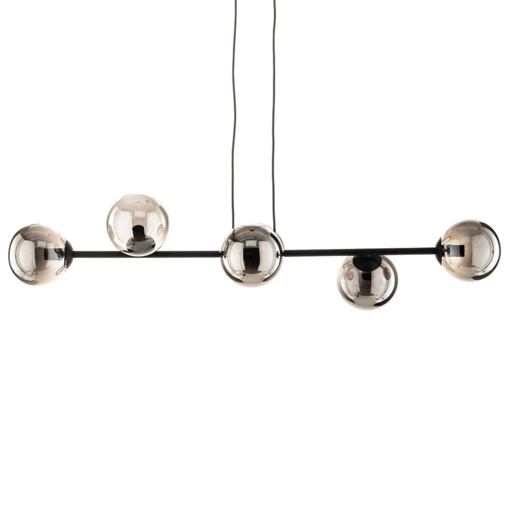 Pendellamper|Pendellamper ^ EMIBIG LIGHTING Hængelampe Glassy, 6 lyskilder, sort, grafit, glas, 110 cm