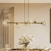 EMIBIG LIGHTING Pendellamper > Hængelampe Glassy, 6 lyskilder, sort, klar, glas, 110 cm