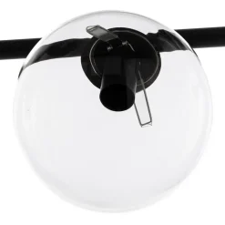 EMIBIG LIGHTING Pendellamper > Hængelampe Glassy, 8 lyskilder, sort, klar, glas, E14