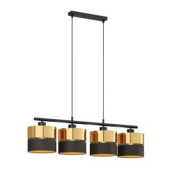 TK Lighting Pendellamper|Pendellamper > Hængelampe Hilton, sort/guld, 4 lyskilder