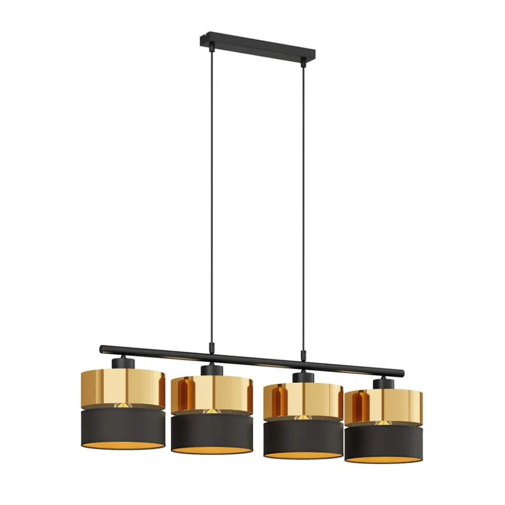 TK Lighting Pendellamper|Pendellamper > Hængelampe Hilton, sort/guld, 4 lyskilder