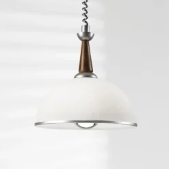 Lamkur Lighting Pendellamper > Hængelampe Ilsa, hvid/sølv, Ø 30 cm, højdejusterbar