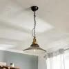 Luminex Pendellamper > Hængelampe Iron, sort/hvid/antikk messing