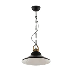 Luminex Pendellamper > Hængelampe Iron, sort/hvid/antikk messing