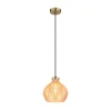 Pendellamper ^ Globo Hængelampe Jessica, Ø 22 cm, ravfarvet, glas