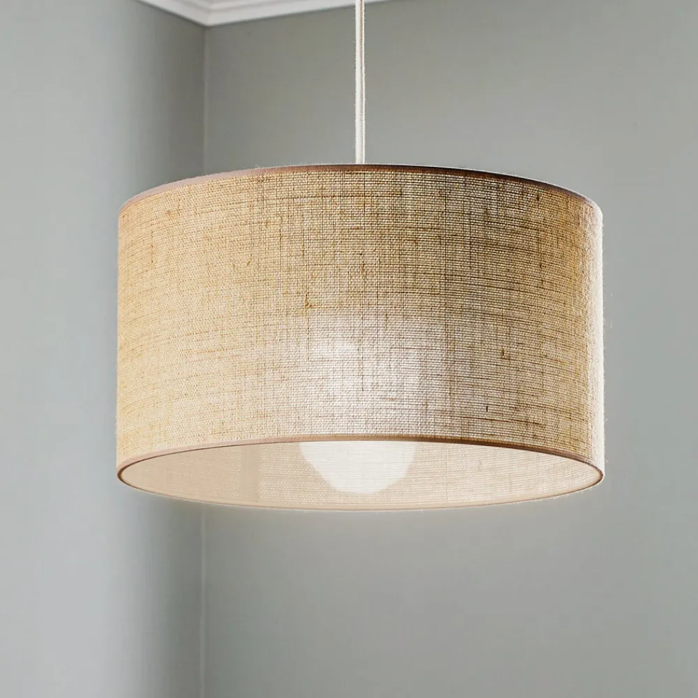 Pendellamper ^ Duolla Hængelampe Jute cylinder naturbrun Ø40cm 1 lyskilde.