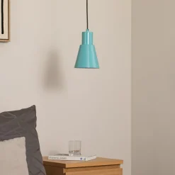 Opviq Pendellamper|Pendellamper > Hængelampe Konikkem, turkis, metal, Ø 14 cm, E27