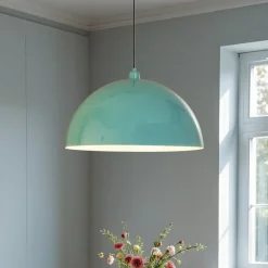 Opviq Pendellamper|Pendellamper > Hængelampe Kure, turkis, metal, Ø 60 cm, E27
