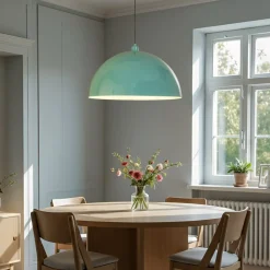 Opviq Pendellamper|Pendellamper > Hængelampe Kure, turkis, metal, Ø 60 cm, E27