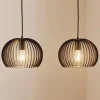 Pendellamper|Pendellamper ^ TEMAR LIGHTING Hængelampe Larus i sort stål, 2 lyskilder