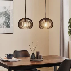 Pendellamper|Pendellamper ^ TEMAR LIGHTING Hængelampe Larus i sort stål, 2 lyskilder