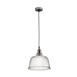 Lamkur Pendellamper > Hængelampe Leana, glas klar, 1 lyskilde, krom