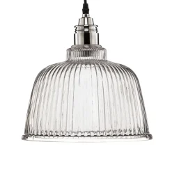 Lamkur Pendellamper > Hængelampe Leana, glas klar, 1 lyskilde, krom