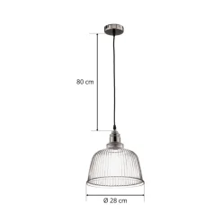 Lamkur Pendellamper > Hængelampe Leana, glas klar, 1 lyskilde, krom