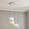 TK Lighting Pendellamper|Pendellamper > Hængelampe Linobianco, rund, 3 lyskilder