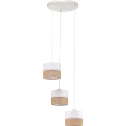TK Lighting Pendellamper|Pendellamper > Hængelampe Linobianco, rund, 3 lyskilder