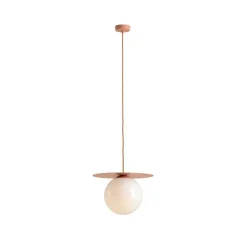 ALDEX Pendellamper > Hængelampe Loop Coral L, korallrød, glaskugle opal, metal