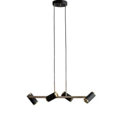 Lucea Pendellamper > Hængelampe Lume sort/guld antik længde 66 cm 4 lyskilder metal
