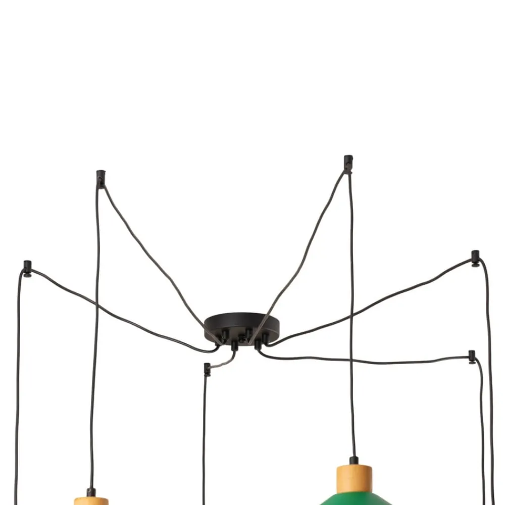 Pendellamper ^ Opviq Hængelampe Manavgat, 6 lyskilder, flerfarvet, længde 144 cm