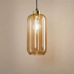 TK Lighting Pendellamper > Hængelampe Marco Green, 1 lyskilde, brun