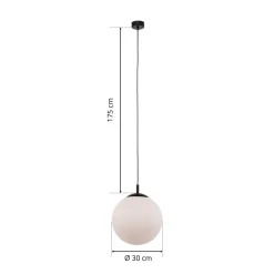 TK Lighting Pendellamper > Hængelampe Maxi, Ø 30 cm, 1 lyskilde, glasskærm