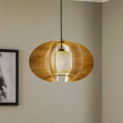 SIGMA Pendellamper|Pendellamper > Hængelampe Modern C M med trælameller Ø 50 cm