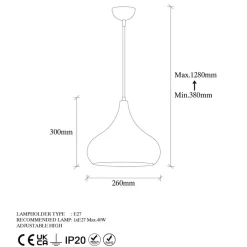 Opviq Pendellamper|Pendellamper > Hængelampe Muba 11550, messing brun, metal, Ø 26 cm