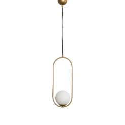 Gang|Pendellamper ^ Opviq Hængelampe Mudoni, guld/hvid, glas, metal, E27