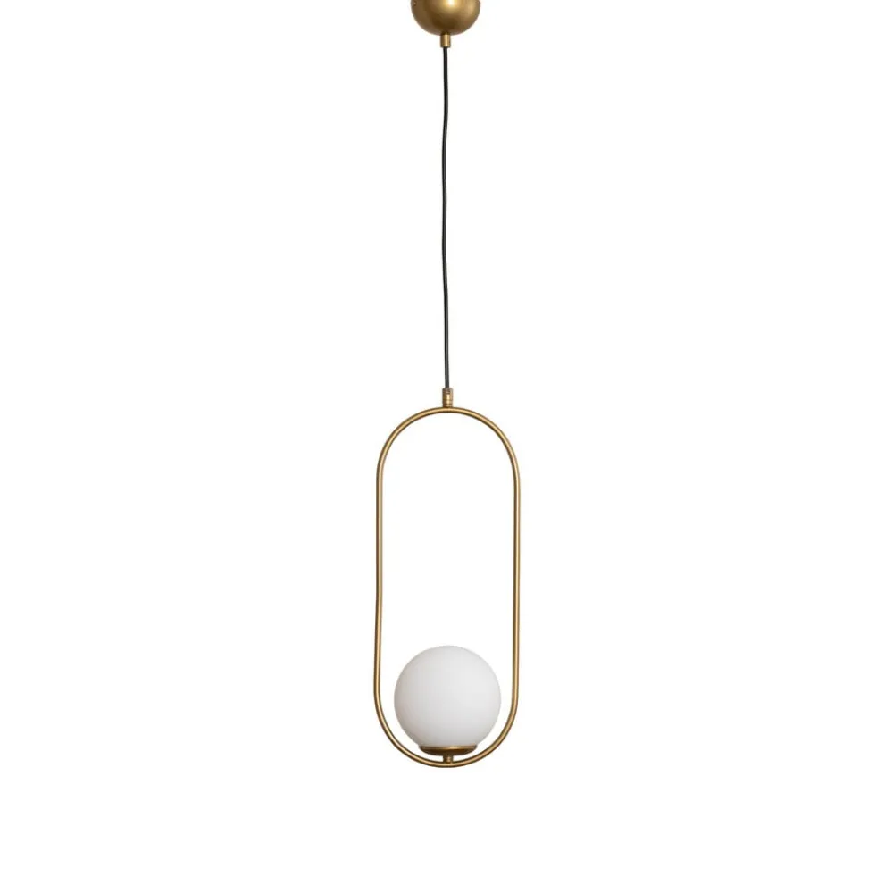 Gang|Pendellamper ^ Opviq Hængelampe Mudoni, guld/hvid, glas, metal, E27