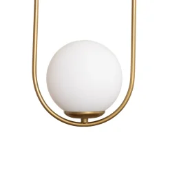 Gang|Pendellamper ^ Opviq Hængelampe Mudoni, guld/hvid, glas, metal, E27