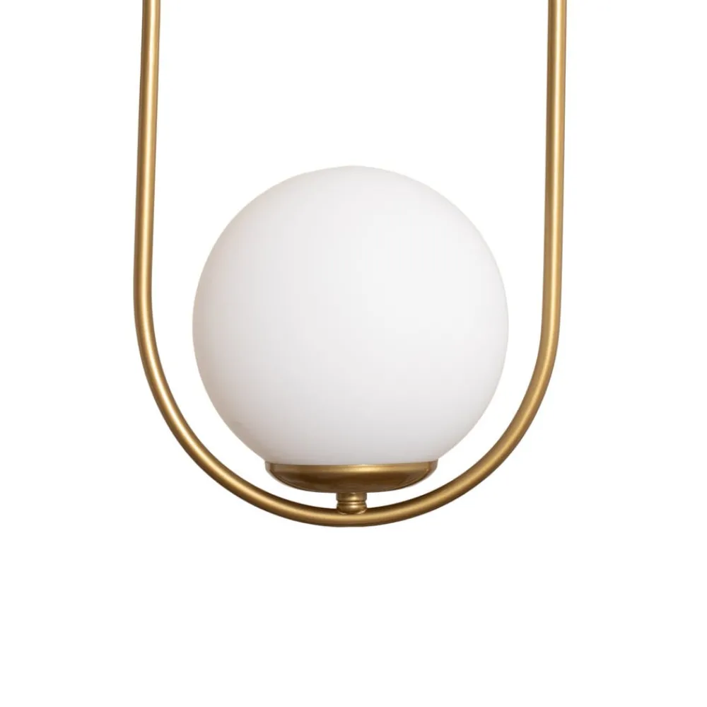 Gang|Pendellamper ^ Opviq Hængelampe Mudoni, guld/hvid, glas, metal, E27