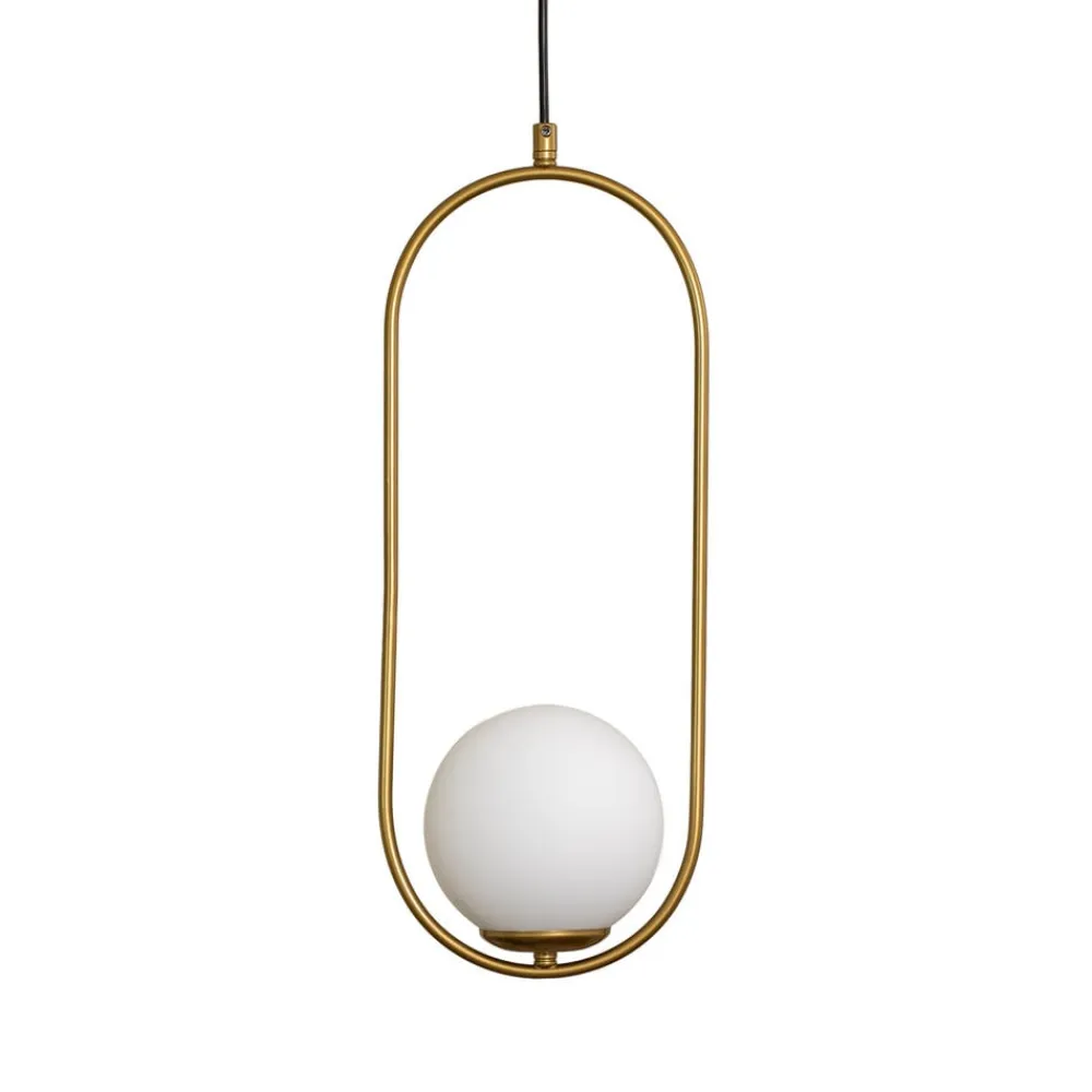 Gang|Pendellamper ^ Opviq Hængelampe Mudoni, guld/hvid, glas, metal, E27