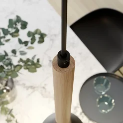 Luminex Pendellamper > Hængelampe Muza 3 lyskilder lang sort/lys træ
