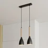 Luminex Pendellamper|Pendellamper > Hængelampe Muza, 2 lyskilder, sort/lys træ