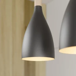 Luminex Pendellamper|Pendellamper > Hængelampe Muza, 2 lyskilder, sort/lys træ