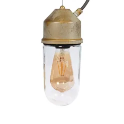 Moretti Luce Udendørs Pendellamper > Hængelampe 1951N, antik messing, lige glas, klar