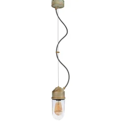 Moretti Luce Udendørs Pendellamper > Hængelampe 1951N, antik messing, lige glas, klar