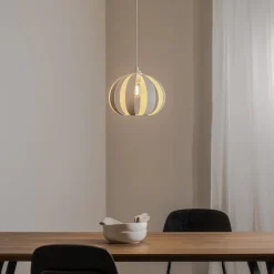 HELAM Pendellamper > Hængelampe Newton, 1 lyskilde, sandfarvet, metal
