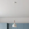 Luminex Pendellamper|Pendellamper > Hængelampe Noak, hvid/naturtræ, Ø 17 cm